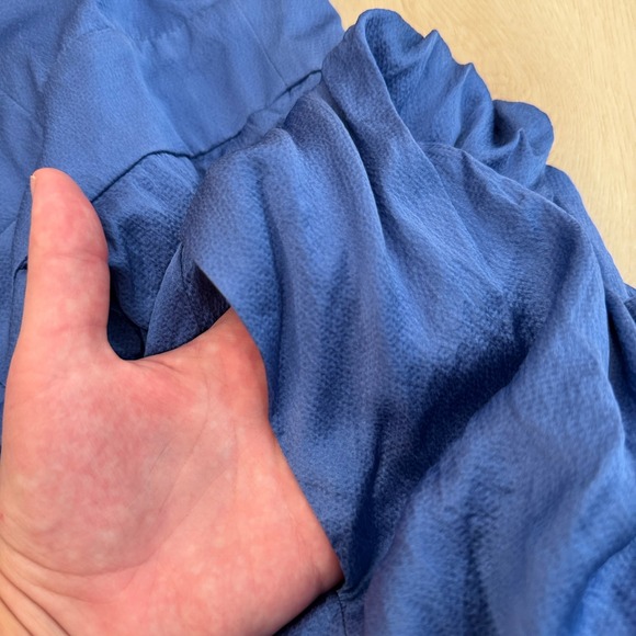 VTG! Maggy London Petites Blue 100% Silk Party Dress V-Neck Bubble Hem 10P Party - Picture 4 of 14